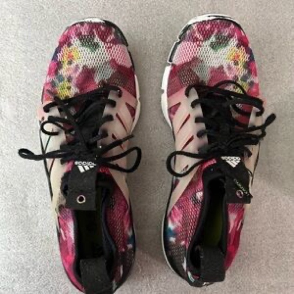 adidas Women's Pink Floral Athletic Sneakers